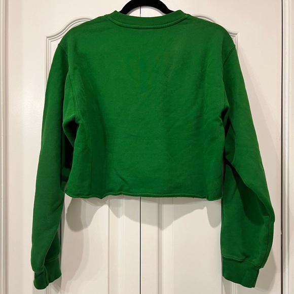 TNA cozy fleece perfect cropped sweatshirt size S - juniper green - Picture 3 of 3